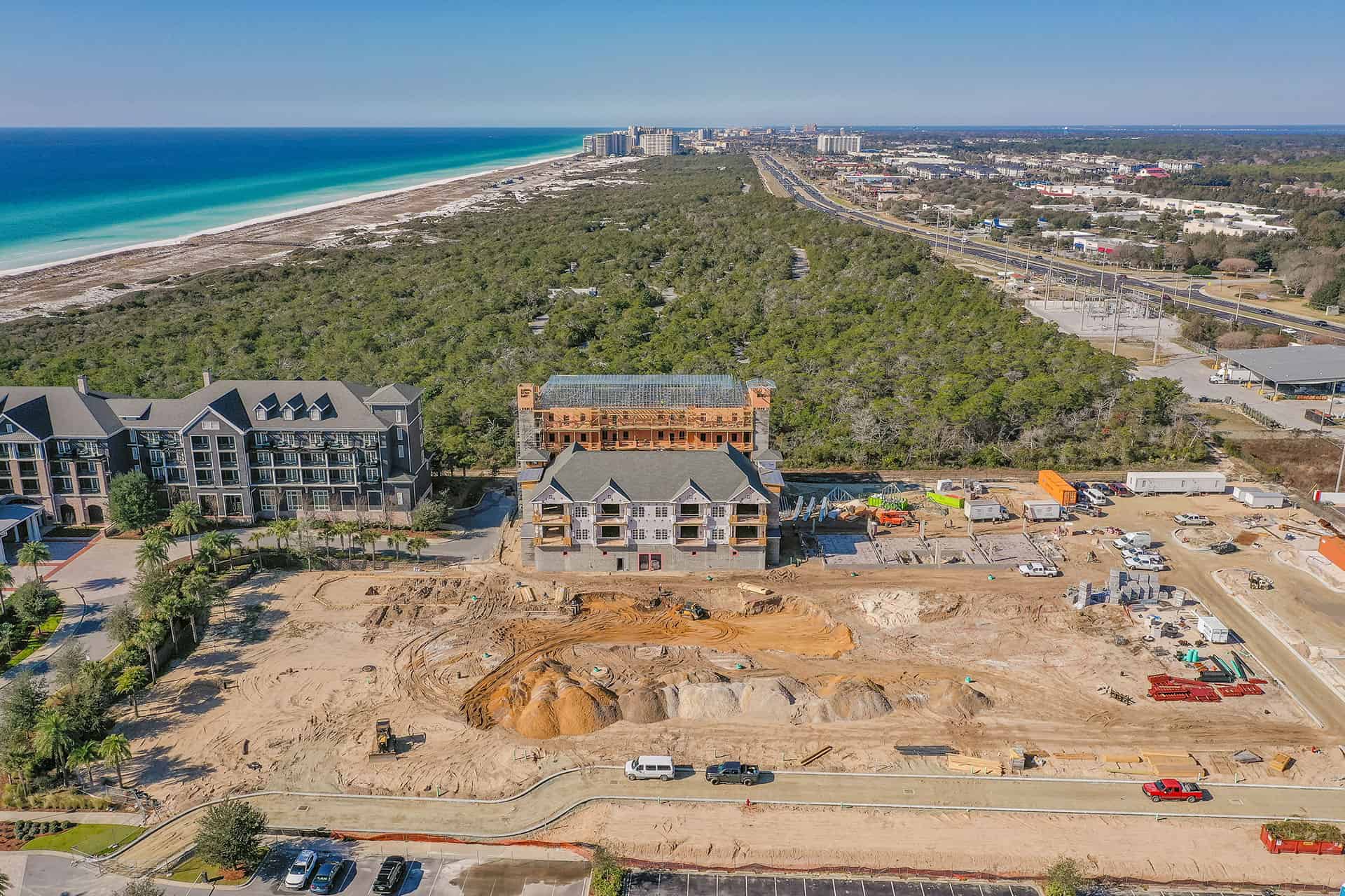 Parkside_at_Henderson_Beach_Resort_January_2021 drone photo looking west
